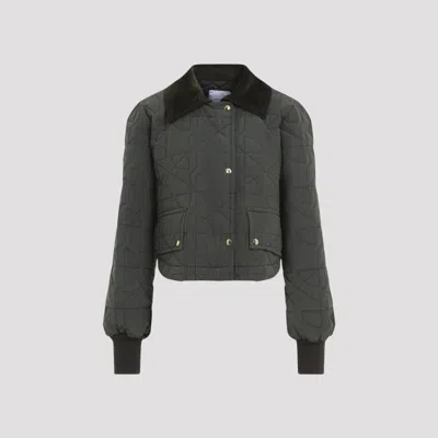 PATOU GREEN CROPPED QUILTED BLOUSON