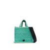 Patou Small Jp Raffia Tote Bag In Green