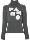 Patou Cashmere Blend Jumper Logo Inlay In Grey