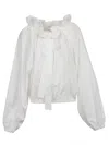 Patou Gros Grain Long Sleeves Top In White