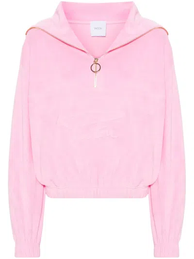 Patou Logo-embossed Hoodie In Rosa