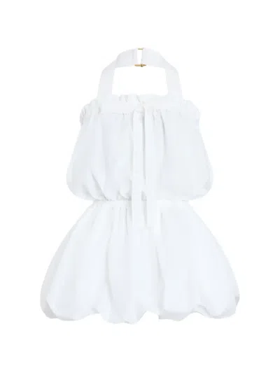 Patou Halterneck Bloomer Mini Dress In White