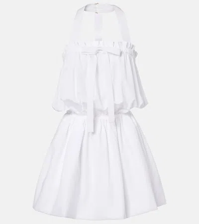 Patou Halterneck Cotton Minidress In White