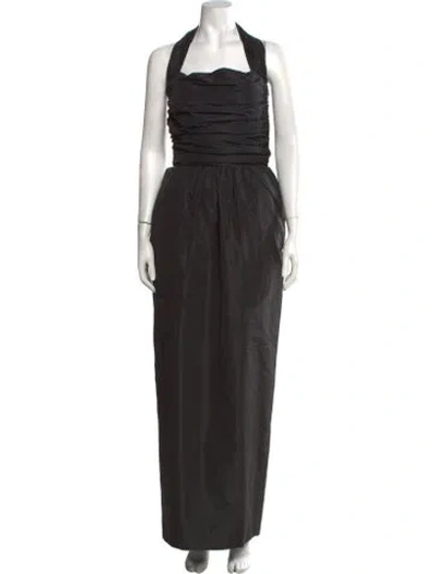 Pre-owned Patou Halterneck Long Dress In Black