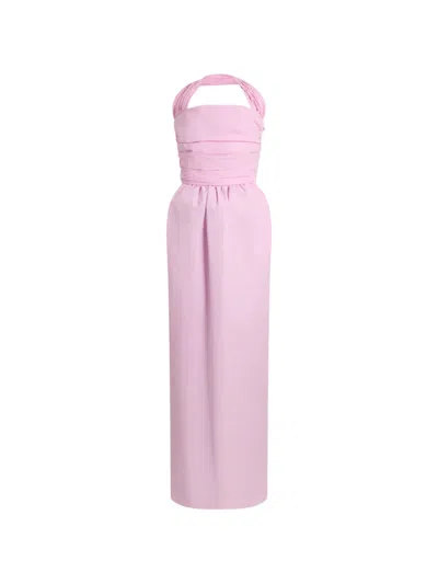 Patou Halterneck Maxi Dress In Pink