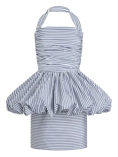Patou Halterneck Mini Dress In Blue