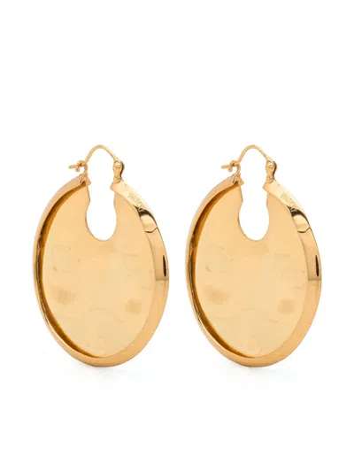 Patou Hammered-effect Hoop Earrings In Gold