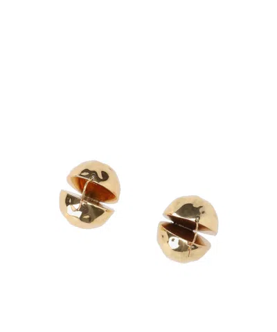 Patou Hammered Gold-plated Earrings In Yellow
