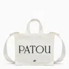 Patou Women Beige Large Cotton Canvas Tote Bag, Onesize Luxury Totes For Women Darveys In White