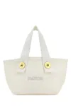 Patou White Canvas Trapeze Handbag