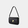 Patou Black Leather Le Classic Lock Shoulder Bag In Black