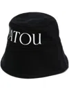 Patou Bucket Hat With Stitched Brim And Textured Fabric In Black