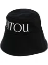 Patou Bucket Hat With Stitched Brim And Textured Fabric In Black