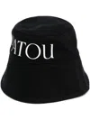 Patou Bucket Hat Cotton Curved Brim In Black