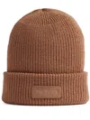 Patou Ribbed Texture Knitted Wool Hat In Cookie