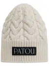Patou Wide Brim Knit Wool Hat In White