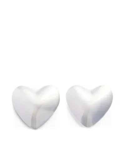 Patou Heart Clip Earrings In Silver