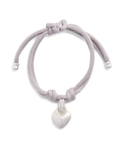 Patou Heart Drawstring Bracelet In Gray