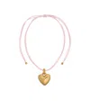 Patou Corded Heart Pendant Necklace In Rose-pink