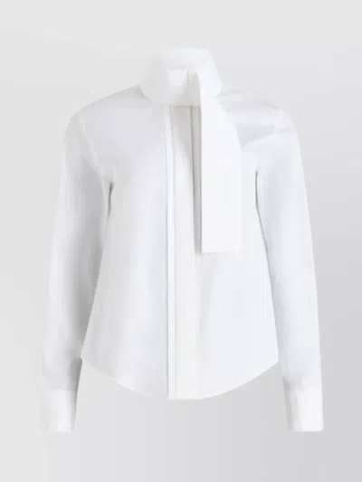 PATOU HIGH COLLAR BLOUSE FRONT TIE