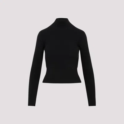 Patou High Neck Rib Jumper In D Black