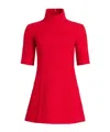 Patou High-neck Tweed Dress In Red