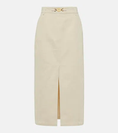 Patou High-rise Denim Maxi Skirt In White