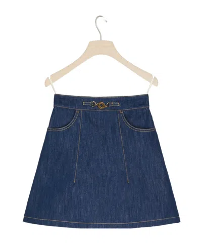 Patou High-rise Denim Skirt In Blue