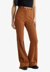 Patou Knitted Flared Trousers In Brown