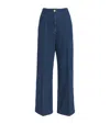 Patou Wide Leg Denim Jeans With Pockets And Loops In Blue