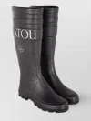 Patou High Shaft Rubber Sole Textured Finish Boots In Black