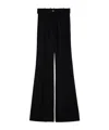 Patou Flared Wool Blend Bell Bottom Trousers In Black