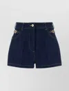 Patou High Waist Denim Shorts With Belt Loops