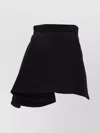 Patou High Waist Flared Asymmetric Mini Skirt In Black