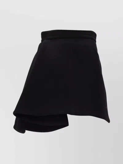 PATOU HIGH WAIST FLARED ASYMMETRIC MINI SKIRT