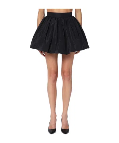 Patou Mini Skirt With Elastic Waistband And Flared Silhouette In Black