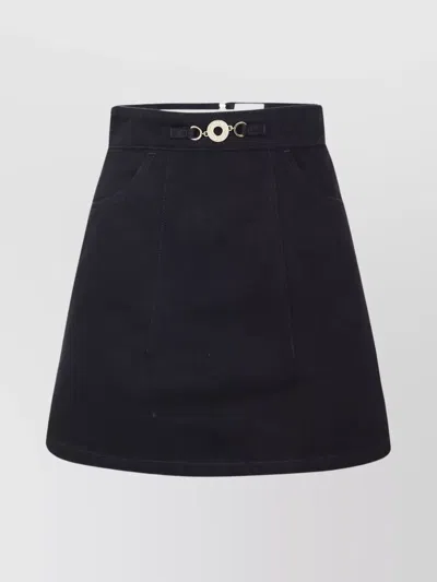 Patou High Waist Mini Skirt Pockets In Black