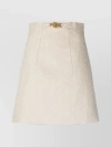 Patou High-waisted A-line Midi Skirt In Beige