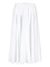 Patou High-waisted Midi Skirt With Draped Detailing In White