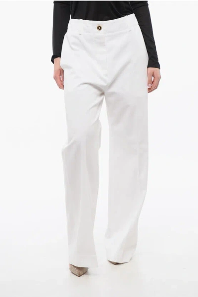 Patou High-waisted Palazzo Pants In White