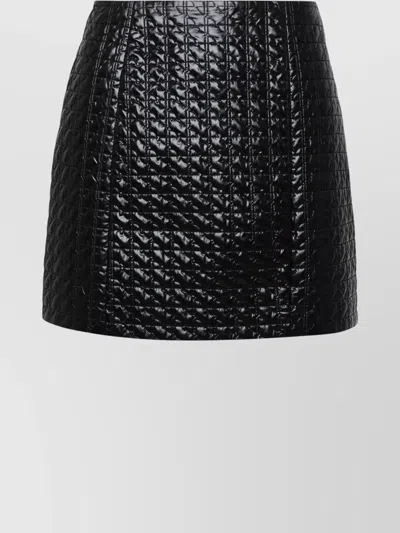Patou High-waisted Quilted Mini Skirt In Black