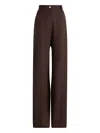 Patou Straight Leg Trousers Pleated Front In Brown