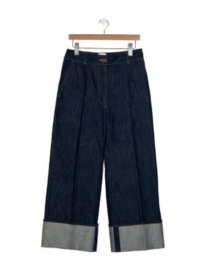 Pre-owned Patou High-rise Wide Leg Jeans In Blue