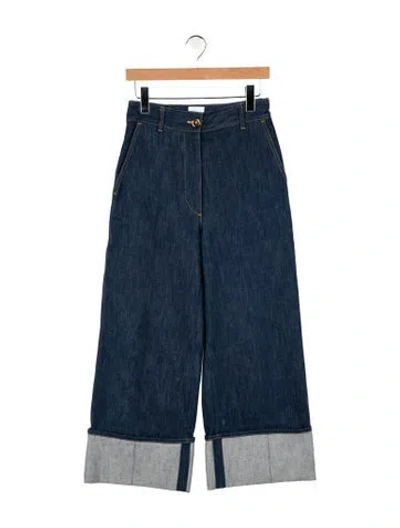 Pre-owned Patou High-rise Wide Leg Jeans In Blue