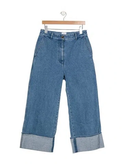 Pre-owned Patou High-rise Wide Leg Jeans In Blue