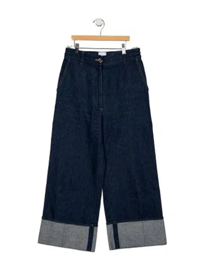 Pre-owned Patou High-rise Wide Leg Jeans In Blue