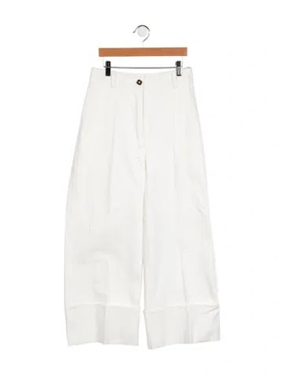 Pre-owned Patou High-rise Wide Leg Jeans In White