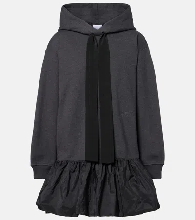 PATOU HOODED COTTON SWEATSHIRT DRESS