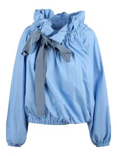 Patou Iconic Blouse With Drawstring In Blue