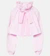 Patou Iconic Bow-detail Ruffled Cotton Blouse In Pink